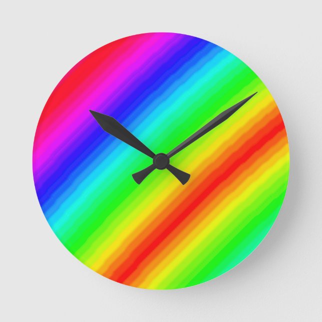 Rainbow Customisable Round Clock (Front)