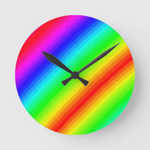 Rainbow Customisable Round Clock