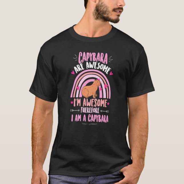 Rainbow Cute Capybara Saying Capybara T-Shirt (Front)