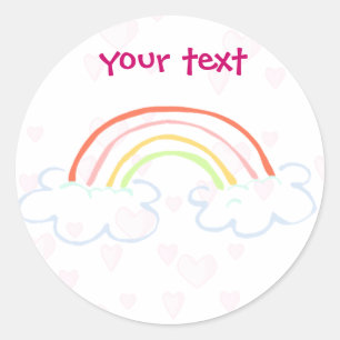 rainbow cute classic round sticker