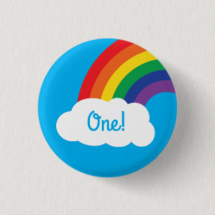 Rainbow Cute Kid's Birthday Party 3 Cm Round Badge