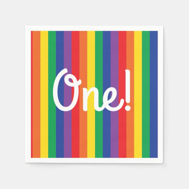 Rainbow Cute Kid's Birthday Party Napkin (Front)