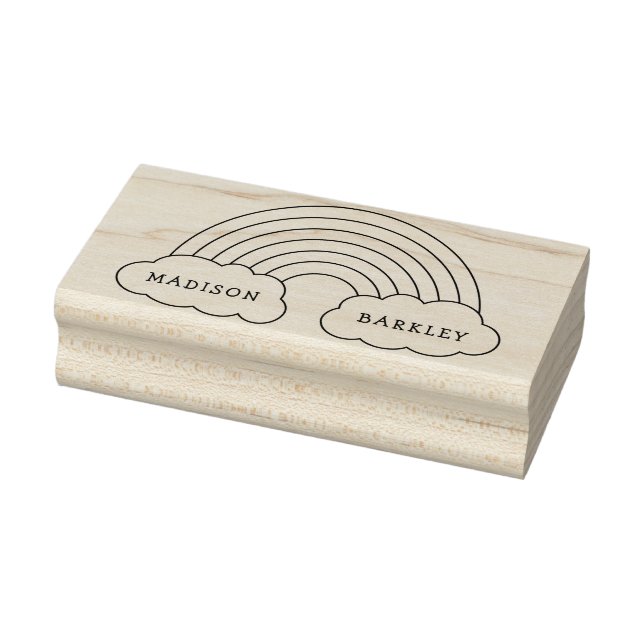 Rainbow Cute Kids Name Rubber Stamp (Stamp)