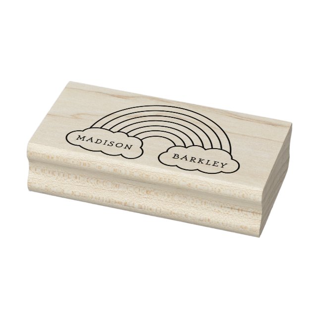 Rainbow Cute Kids Name Rubber Stamp (Stamp)