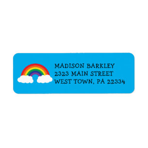 Rainbow Cute Kids Return Address Label