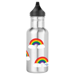Rainbow Cute Kids Water Bottle with Name