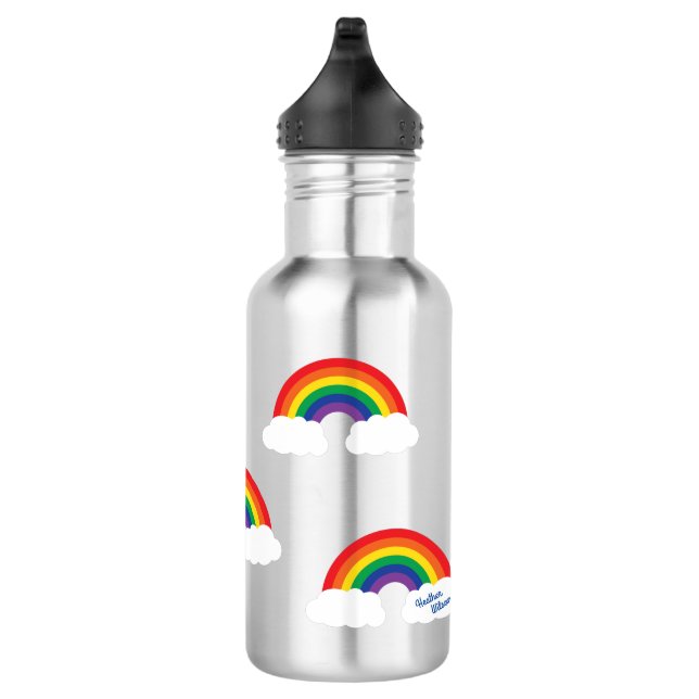 Rainbow Cute Kids Water Bottle with Name (Right)
