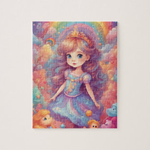 Rainbow cute little princess jigsaw puzzle