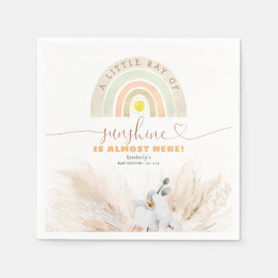 Rainbow Cute Pampas Grass Floral Baby Shower Napkin