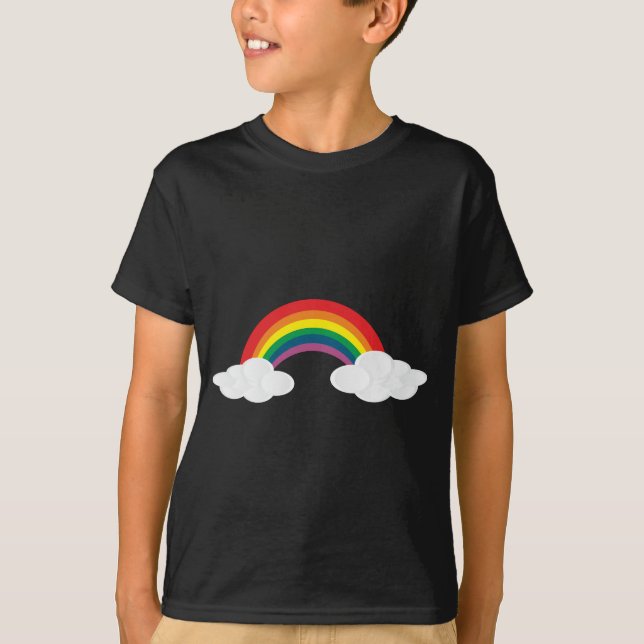 rainbow cute sticker clouds new 2018 T-Shirt (Front)