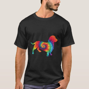 Rainbow Dachshund Dog Art Colourful Doxie Sausage T-Shirt