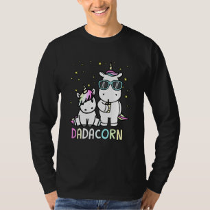 Rainbow Dadacorn Daddycorn Unicorn Dad Papa Sungla T-Shirt