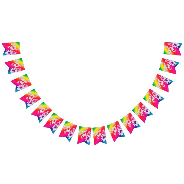 Rainbow daisies bunting  (All)