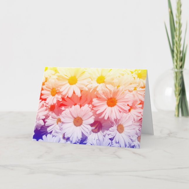 Rainbow Daisies Card (Front)