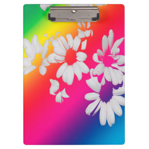 Rainbow daisies clipboard