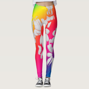 Rainbow daisies leggings