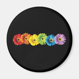 Rainbow Daisies Magnet
