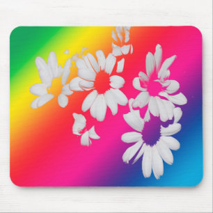 Rainbow daisies mouse mat