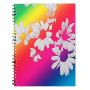 Rainbow daisies notebook