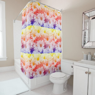 Rainbow Daisies Shower Curtain