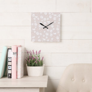 Rainbow Daisy Dream #3 #dreamy #wall #art Square Wall Clock