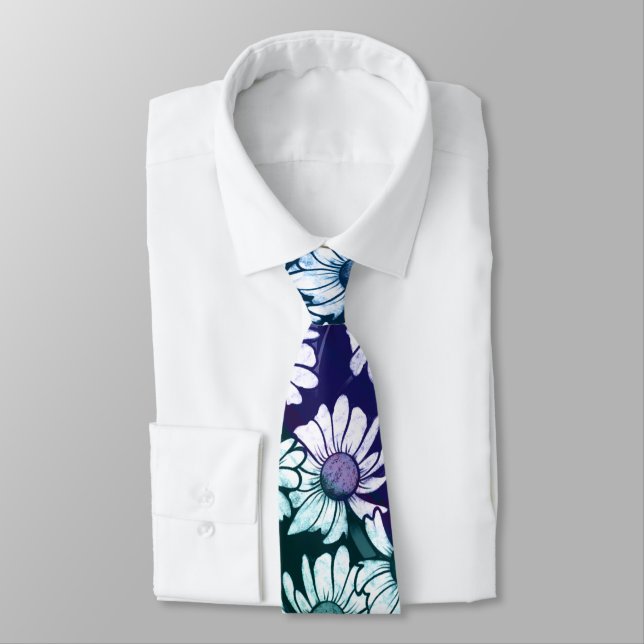 Rainbow Daisy flower pattern springtime            Tie (Tied)