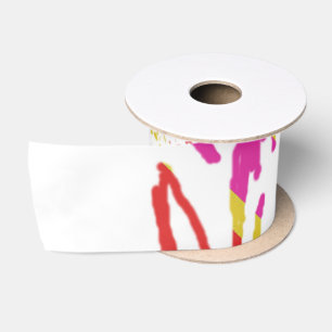 Rainbow Daisy Strip Design Satin Ribbon