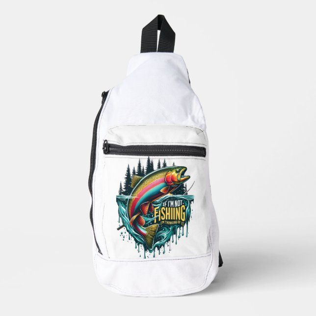 Rainbow Dance A Vibrant Fish Leaps From the Water Sling Bag (Front)