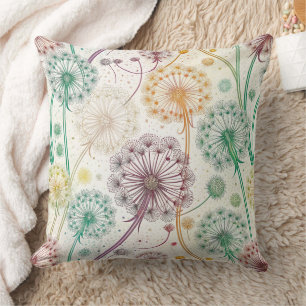 Rainbow Dandelion Breeze – Whimsical Floral Cushion