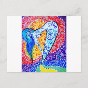 Rainbow Day of the Dead Mermaid Postcard