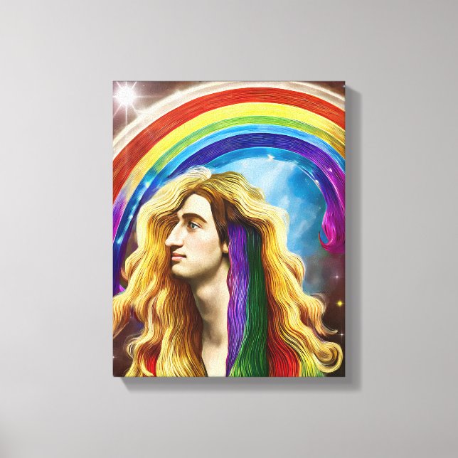 Rainbow Deity Man Of All love Fantasy Art  Canvas Print (Front)