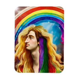 Rainbow Deity Man Of All love Fantasy Art   Magnet