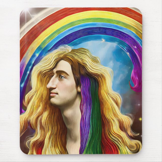 Rainbow Deity Man Of All love Fantasy Art   Mouse Mat (Front)