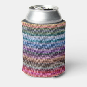 Rainbow Denim Pattern Can Cooler