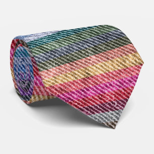 Rainbow Denim Pattern Tie