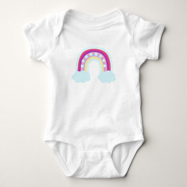 Rainbow design baby girl bodysuit  (Front)