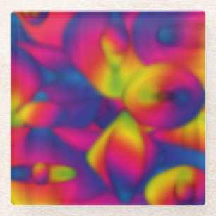 Rainbow Design Glass Coaster