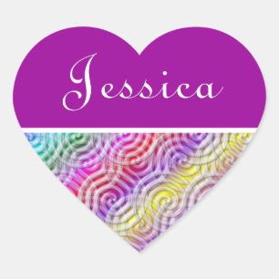 Rainbow Design Monogram Letter J Sticker