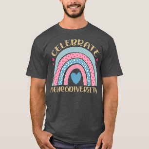 Rainbow Design Neurodiversity Autism Acceptance Au T-Shirt