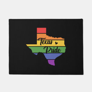 Rainbow Design Texan Map for proud LGBT+ Texans Doormat