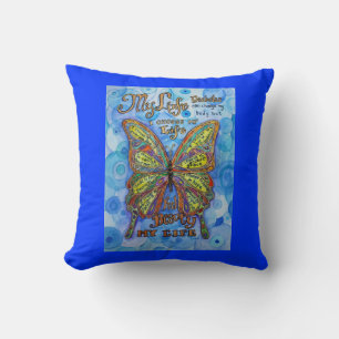 Rainbow Diabetes Butterfly Support Poem Pillows