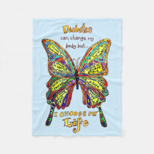 Rainbow Diabetes My Life Butterfly Blanket