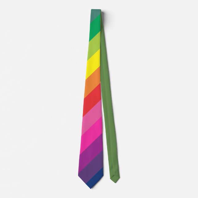 Rainbow Diagonal Stripes Tie (Front)