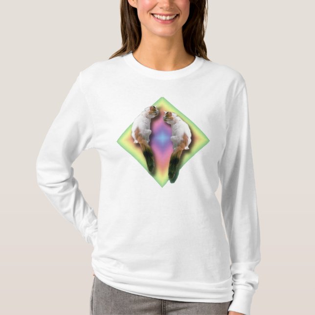 Rainbow diamond and Cats T-Shirt (Front)