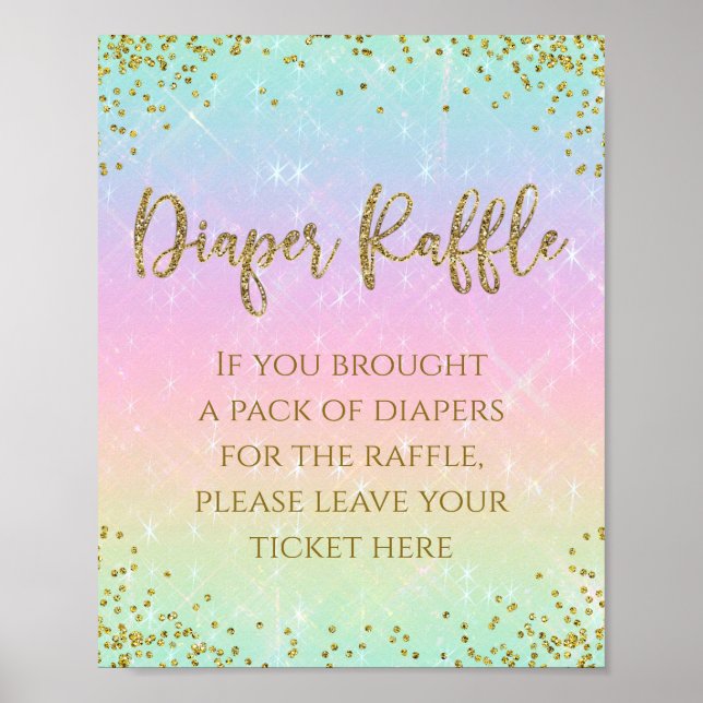 Rainbow Diaper Raffle Table Sign (Front)