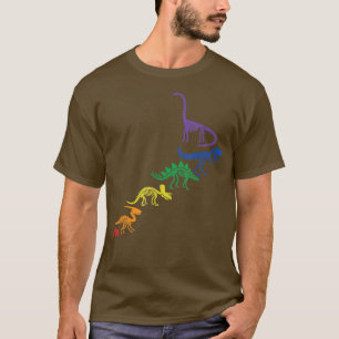 Rainbow Dinosaur Queer T Re Fossil Skeletons LGBT T-Shirt