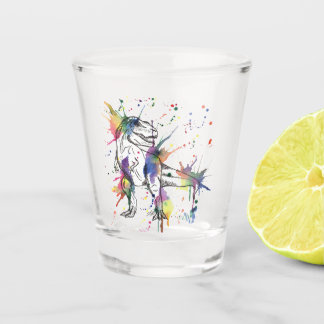 Rainbow Dinosaur Tyrannosaurus Shot Glass