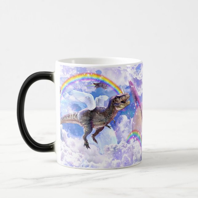 Rainbow dinosaur unicorn dinocorn                  magic mug (Left)
