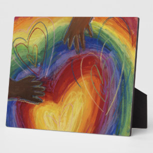 Rainbow Diversity Hearts DEI Art Print Plaques