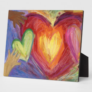 Rainbow Diversity Love Hearts Art DEI Plaque